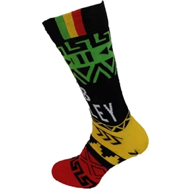 Image of Mazeys Mens Officially Licensed Bob Marley Socks 1 Pair(Press Play)