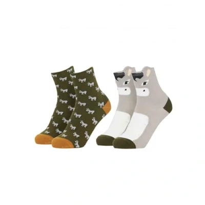 Image of LeMieux Mini Childrens Character Socks 2pk Donkey 9 12