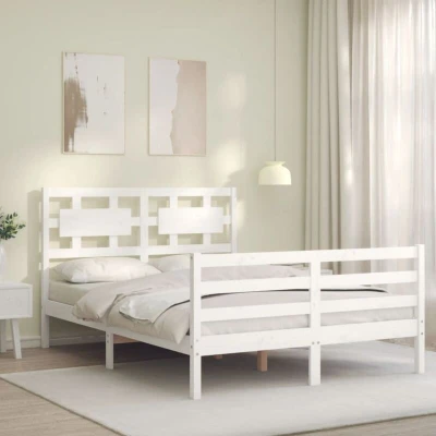 Image of vidaXL Bed Frame without Mattress White 120x200 cm Solid Wood