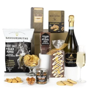Image of Virginia Hayward Hamper, Let’s Celebrate Hampers &amp; Gourmet Gifts with Delicious Treats and Italian Prosecco, Ideal Hamper for Women Men, Great Anniversary, Retirement or Birthday