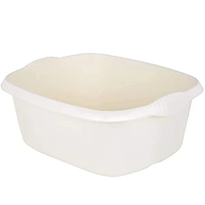 Image of 2 x Soft Cream High Grade Rectangular Rectangle Washing Up Bowl Basin