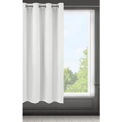 Image of Eurofirany LOGAN Blackout Curtain 1 Unit Eyelets, Light blocking Room Darkening Bedroom Living Room, W55 x L69, White