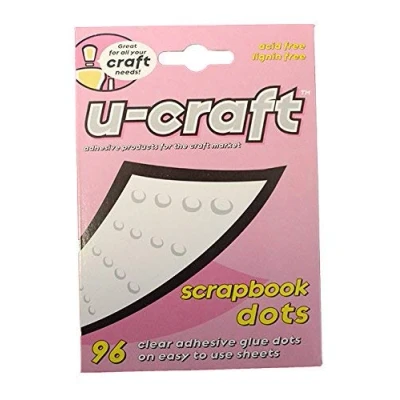 Image of U Craft 14mm flat Scrapbook Glue Adhesive permanent Dots 96 per pack 201084