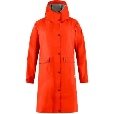 Image of Fjallraven 14500131 214 Vardag Rain Parka W Jacket Women&#039;s Flame Orange Size L