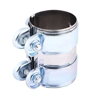 Image of Qiilu Stainless Steel 2.5in Exhaust Band Clamp with Bolts, CNC Precision Machined, Sealing and Noise Reduction, Easy Installation &amp; Removal