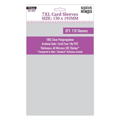 Image of Sleeve Kings Premium Card Sleeves 7XL (130mm x 195mm), 110 per Pack, Plastic