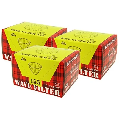 Image of Kalita Wave Series KWF 155#22211 Coffee Filter, White, for 1 2 People, 50 Sheets x 3 Packs