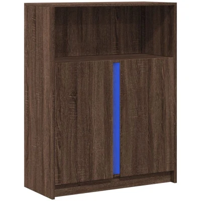 Image of vidaXL Sideboard with LED Brown Oak 77x34x100 cm Engineered Wood