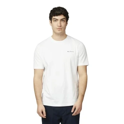 Image of Ben Sherman Men&#039;s Signature T Shirt, Short Sleeved, 100% Organic Cotton, Regular Fit (White) M