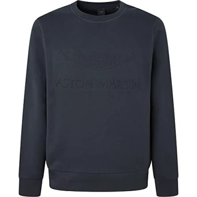 Image of Hackett London Men&#039;s AMR Embossed Crew Sweatshirt, Navy, M