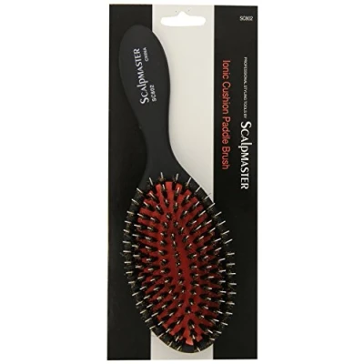 Image of Scalpmaster Porcupine and Nylon Bristle Ionic Cushion Paddle Brush