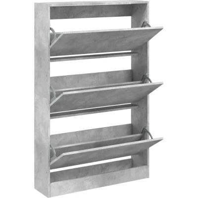 Image of vidaXL Shoe Cabinet Concrete Grey 80x21x125.5 cm Engineered Wood