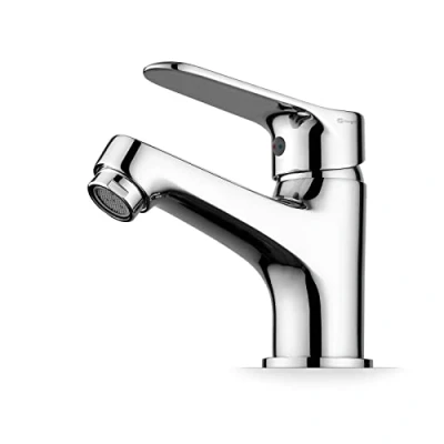 Image of Ibergrif M11059 Bathroom Taps, Single Lever Sink Tap Hot and Cold Basin Mixers Tap, Brass Modern Taps for Bathroom, Chrome