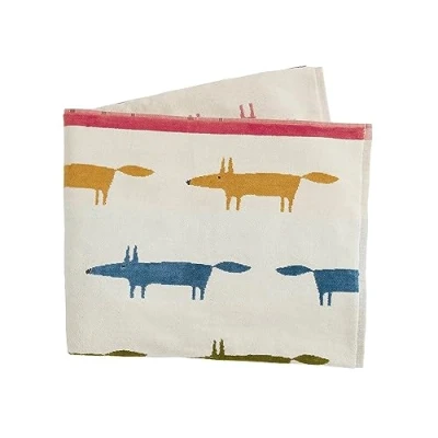 Image of Scion Mr Fox Birthday Bath Sheet Multi Coloured