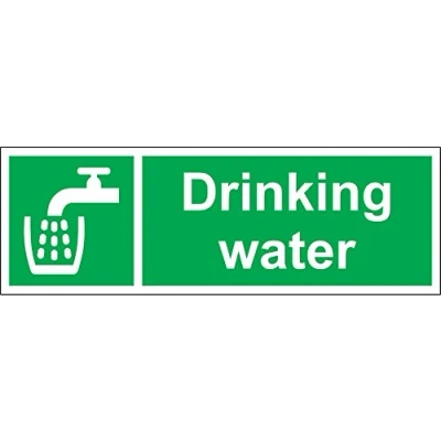 Image of Drinking Water Safety Sign Self Adhesive Sticker 150mm x 50mm