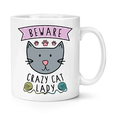 Image of Beware Crazy Cat Lady 10oz Mug Cup