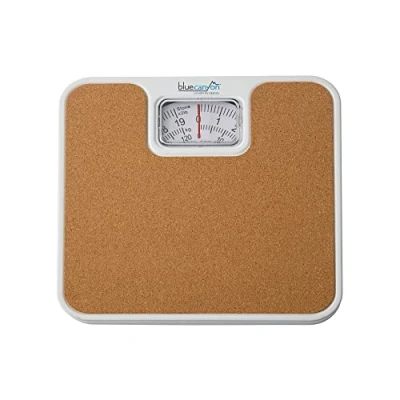Image of Blue Canyon Mechanical Z Series Bathroom Scales Measure Body, Luggage Weight Maintain Fitness kg/lb Unit Readings 125kg Max Capacity High Precision Mechanics Accurate Scale (Cork)