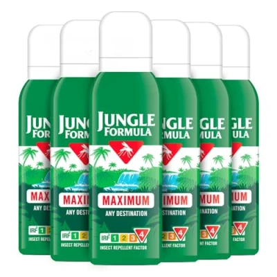 Image of Jungle Formula Maximum Repellent Aerosol 125ml Bundle (Pack of 6 x 125ml) Level Protection Against Mosquitoes Long Lasting