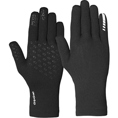 Image of GripGrab Waterproof Knitted Thermal Cycling Gloves Winter Anti Slip Windproof Full Finger Rain Protection Bicycle Glove