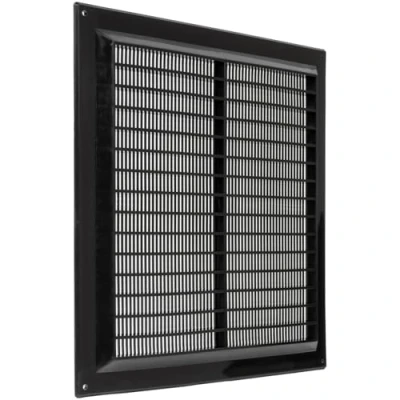 Image of 10&#039;&#039; x Inch / 250 mm Plastic Vent Cover Black Square Soffit Exhaust Ventilation Louver Air Inlet Grille Built in Screen Mesh HVAC Duct