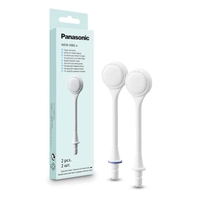 Image of Panasonic WEW0985 Tongue Care Nozzle, Cleaner for Adult and Child, Water flosser, Rechargeable Oral Irrigator (x2)