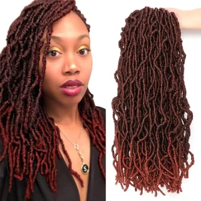 Image of Crochet Faux Locs Hair Extensions for Black Women Butterfly Soft Braids Goddess (18Inch(Pack of 7), T350)
