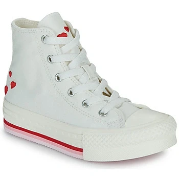 Image of Converse Chuck Taylor ALL STAR EVA LIFT Unisex Hightop trainers for kids, Size: 2, Vintage white/red/light jellyfish jitter Textile