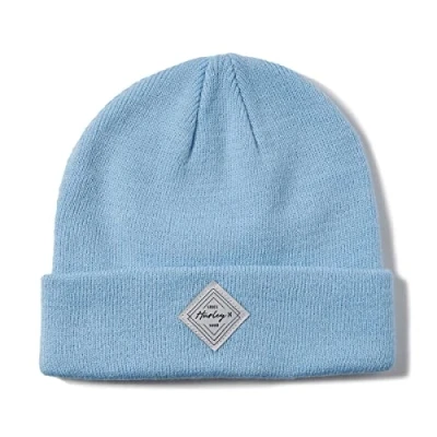 Image of Hurley Women&#039;s W Diamond Cuff Beanie Cold Weather hat, Celestial Teal, One Size