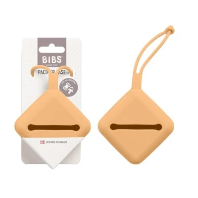 Image of BIBS Pacifier Case with Strap, for Storing and Transporting Soothers, Can Hold up to Three Dummies, 100% BPA Free Food Grade Material. Pumpkin