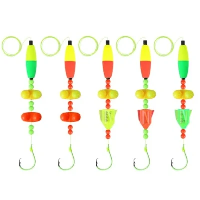 Image of MiOYOOW Catfish Float Rigs, 5PCS Catfishing Tackle Floats Bait Hooks with Rattles &amp; Bobbers for Fishing
