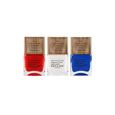 Image of Nails Inc The Best Of British 73% Plant Power Vegan Nail Polish Trio, Multi