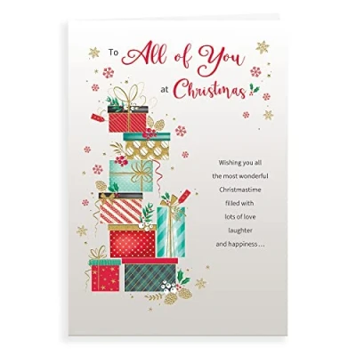 Image of Piccadilly Greetings Regal Publishing Classic Christmas Card to All of You 9 x 6 inches, C85590