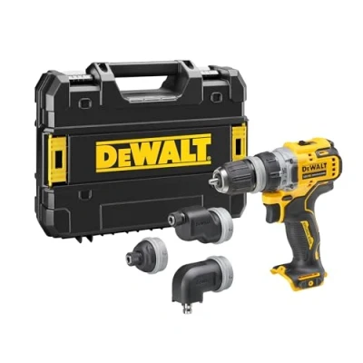 Image of DEWALT DCD703NT XJ 12V Cordless Drill Driver Bare Unit, 2 Speed, Brushless, 15 Clutch Settings, Portable, Multi Head