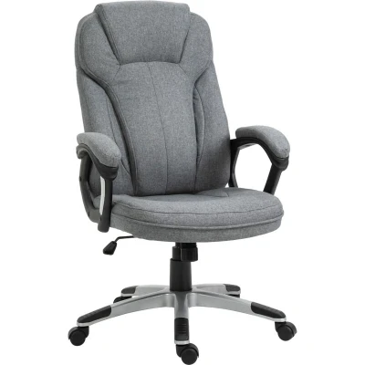 Image of Vinsetto High Back Home Office Chair Height Adjustable Computer W/Armrests, Grey