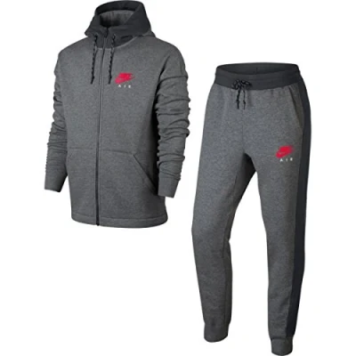 Image of Nike Tuta Uomo Cotone Felpato Grigia XL, Grey