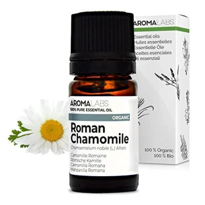 Image of Organic Roman Chamomile Essential Oil 5ml 100% Pure, Ecocert Certified Best Therapeutic Grade Aroma Labs