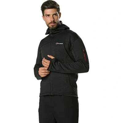 Image of Berghaus Men&#039;s Pravitale Mountain 2.0 Hooded Fleece Jacket, Extra Warmth, Smart Fit, Carbon/Black, XL