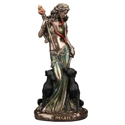 Image of Veronese Design 6 1/8 Inch Hecate Greek Goddess of Magic Cold Cast Resin Bronze Finish Sculpture