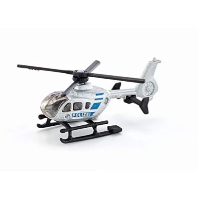 Image of siku 0807, Police Helicopter, Metal/Plastic, Silver, Rotating rotors