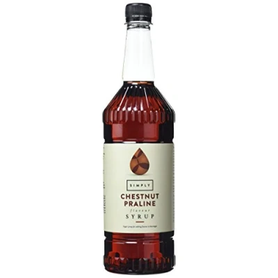 Image of Simply Chestnut Praline Syrup, Vegan &amp; Nut Free Flavoured Syrup for Coffee, Cocktails Baking (1 Litre)