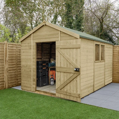 Image of 12&#039; x 8&#039; Forest Timberdale 25yr Guarantee Tongue &amp; Groove Pressure Treated Apex Shed (3.65m 2.52m)