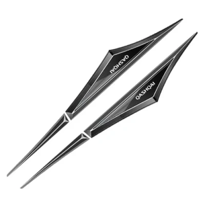 Image of CoRser 2pcs Car side blade badge, For N issan Qashqai auto Metal Trim Sticker Replacement logo Exterior Body Decoration,A/Black black