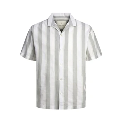 Image of JACK &amp; JONES Men&#039;s Jprccroy Spring Overshirt L/S Sn Shirt, Lily pad/Checks: Comfort fit, M