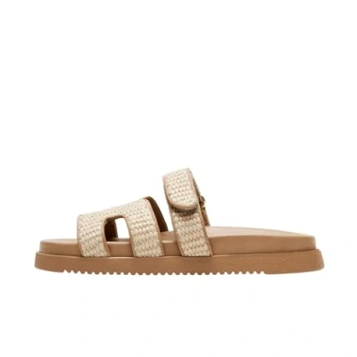 Image of Steve Madden Women&#039;s Mayven Slide Sandal, Natural Raffia, 8 UK