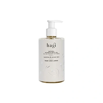 Image of Hagi Natural Intimate Care Shower Gel for Women, Cleans, Nourishes and Refreshes Perfectly The Most Sensitive Areas with Lactic Acid, Flax Cotton Extract PH Balance 300 ml