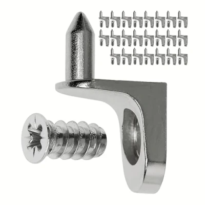 Image of Shelf Brackets, Pack of 24, Angle Support with Pin and Screw, for Diameter 5 mm Drill Holes, L Shape Steel Support, Holder, D5 Screws,