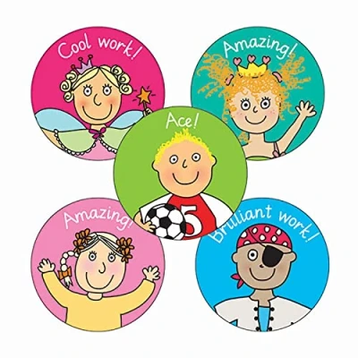 Image of 350 Pedagogs Mixed Motivational Childrens Pupils School Praise Teachers Reward Stickers 25mm Primary Teaching Services