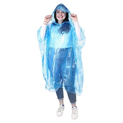 Image of eBuyGB Men&#039;s 1216523 4c Waterproof Emergency Rain Ponchos pack Of 4 , Blue, One Size UK