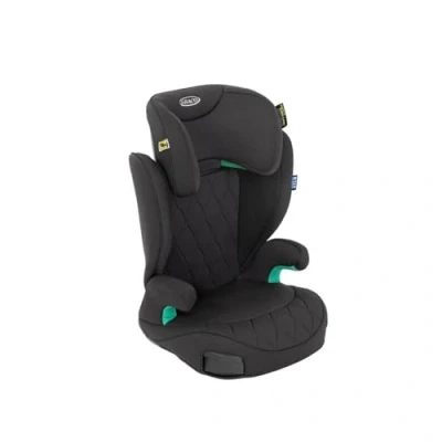 Image of Graco Affix i Size R129 with ISOFIX Highback Booster car seat cupholders, Suitable from 100 150cm (approx. 3.5 to 12 years), Midnight fashion