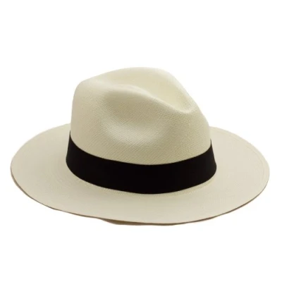 Image of Tumia LAC Panama Hat Rollable Cream with Black Ribbon 59cm